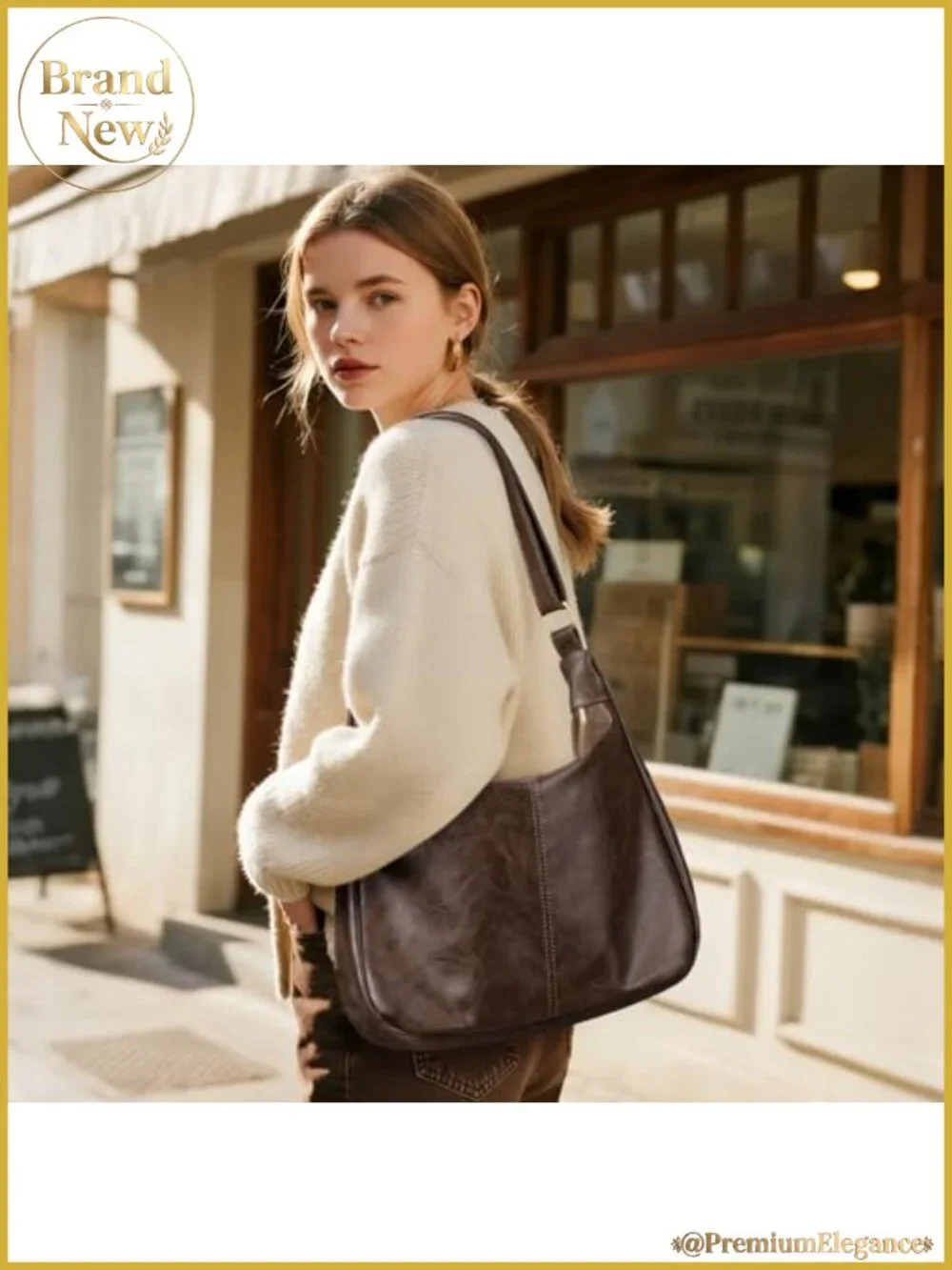 Sightor Leather Hobo Bag for Women Slouchy Shoulder Purse Adjustable Strap